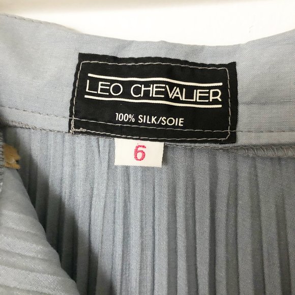 100% Silk Authentic Vintage Pleated Midi Tie Skirt - Picture 4 of 7